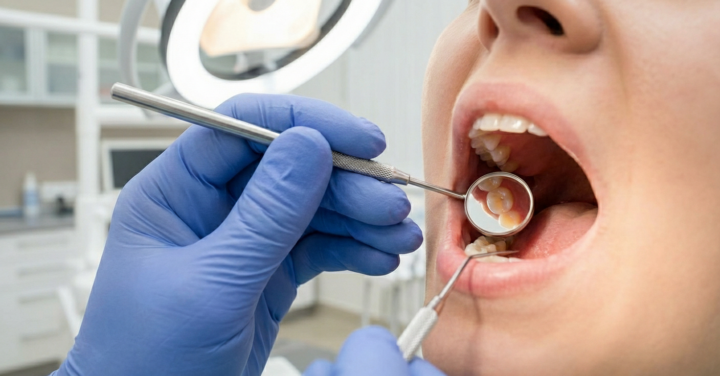 Tooth-colored dental filling treatment