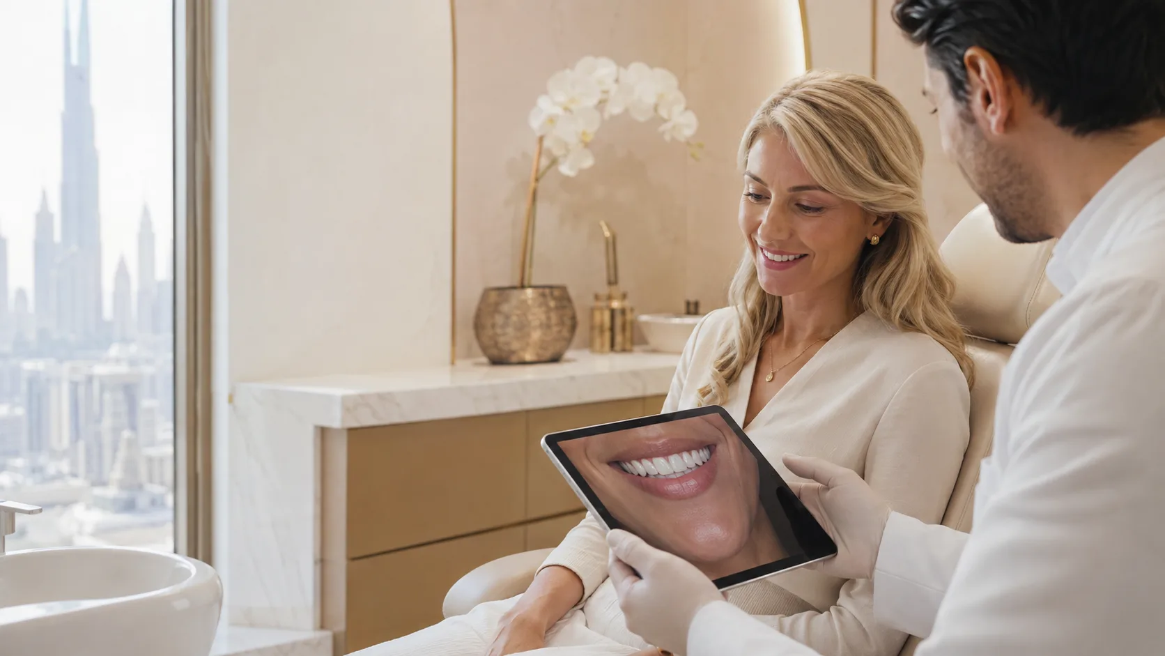 Hollywood Smile and veneers consultation illustration